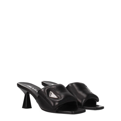 Prada Black Leather Platforms