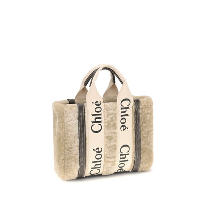 Chloé Small Woody Shearling Tote Bag