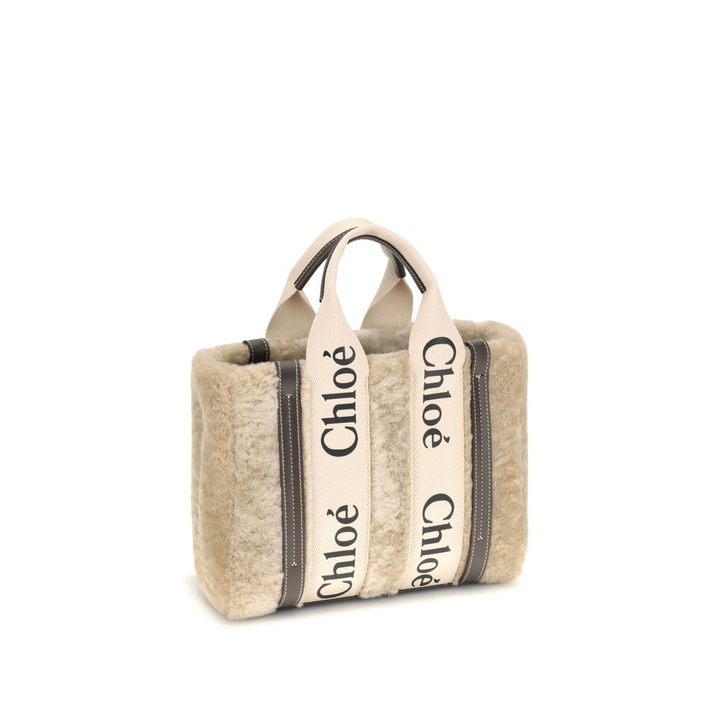 Chloé Small Woody Shearling Tote Bag