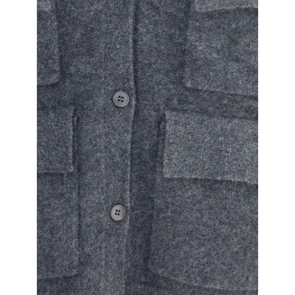 P.A.R.O.S.H. Gray Raccoon Fur Jackets And Coat