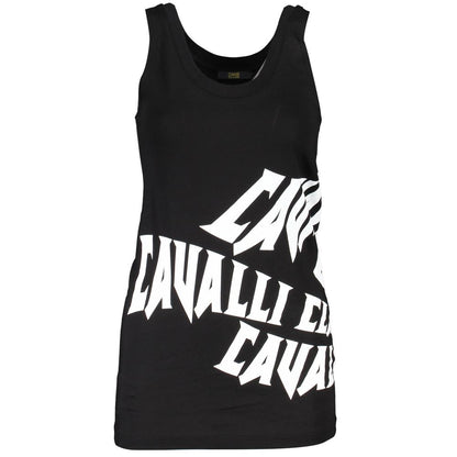 Cavalli Class Black Cotton Tank Top