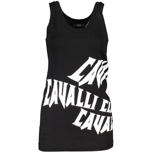 Cavalli Class Black Cotton Tank Top