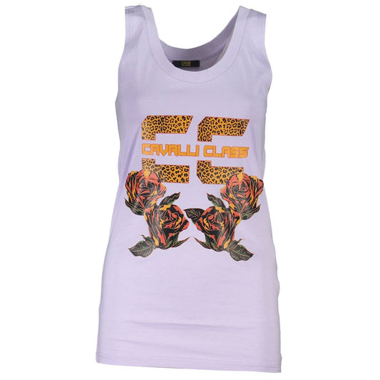 Cavalli Class Purple Cotton Tank Top