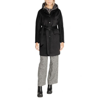 Cleré Black Polyester Coat