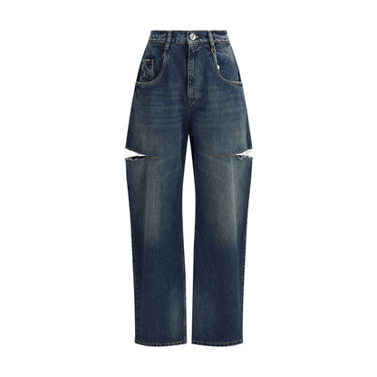 Margiela Blue Cotton High-Waisted Jean