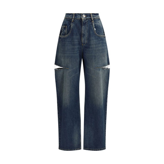Margiela Blue Cotton High-Waisted Jean