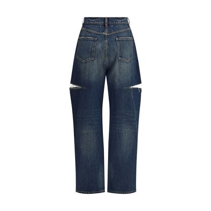 Margiela Blue Cotton High-Waisted Jean