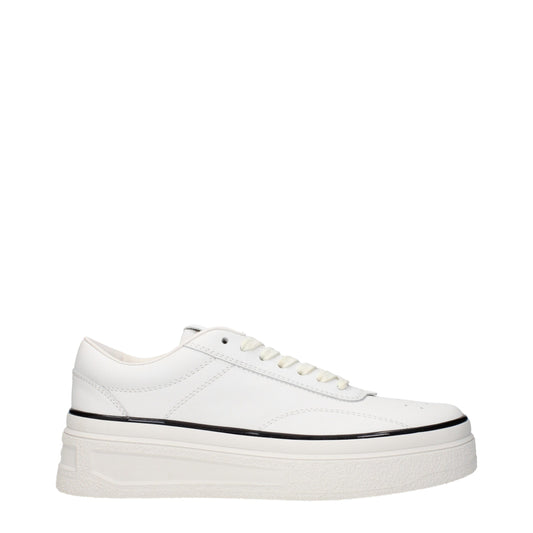 Jil Sander White Leather Platform Sneakers