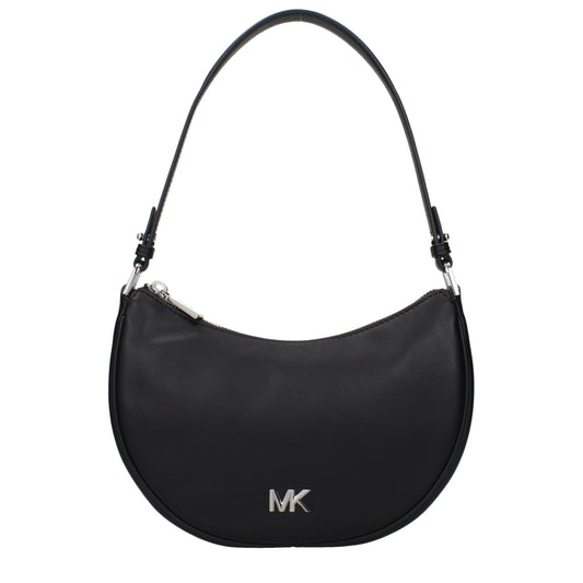 Michael Kors Black Leather Shoulder Bags