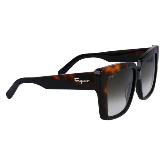 Ferragamo Black Acetate Sunglasses