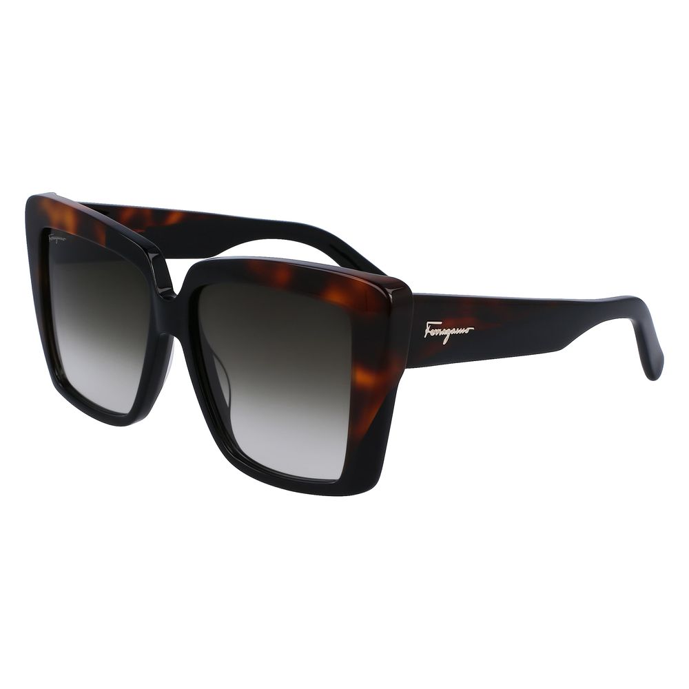 Ferragamo Black Acetate Sunglasses