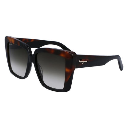 Ferragamo Black Acetate Sunglasses