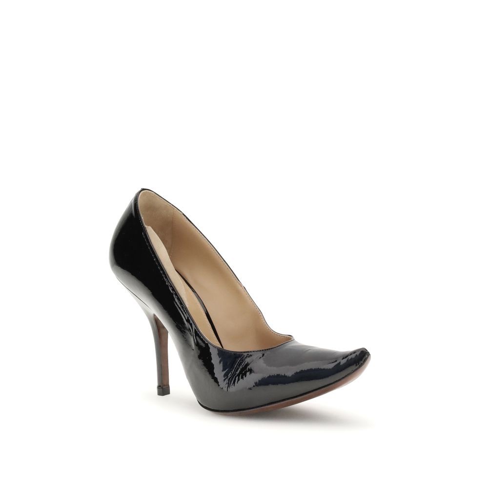 Margiela Black Calf Leather Bos Taurus High Heel Pumps