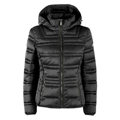 Yes Zee Black Polyester Jackets & Coat