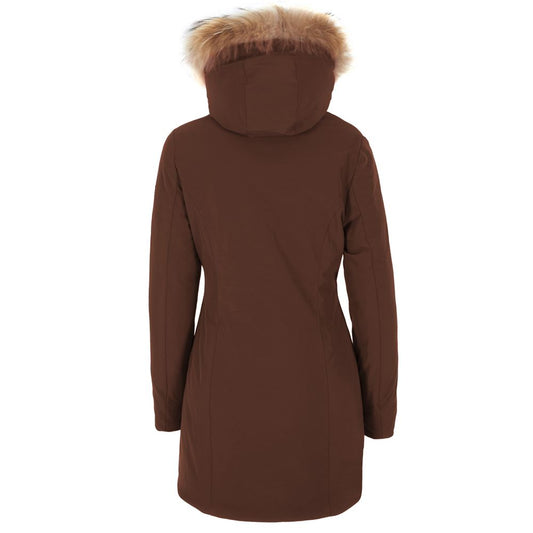 Yes Zee Brown Nylon Jackets & Coat