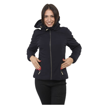 Yes Zee Blue Nylon Jackets & Coat