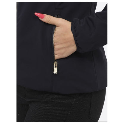 Yes Zee Blue Nylon Jackets & Coat