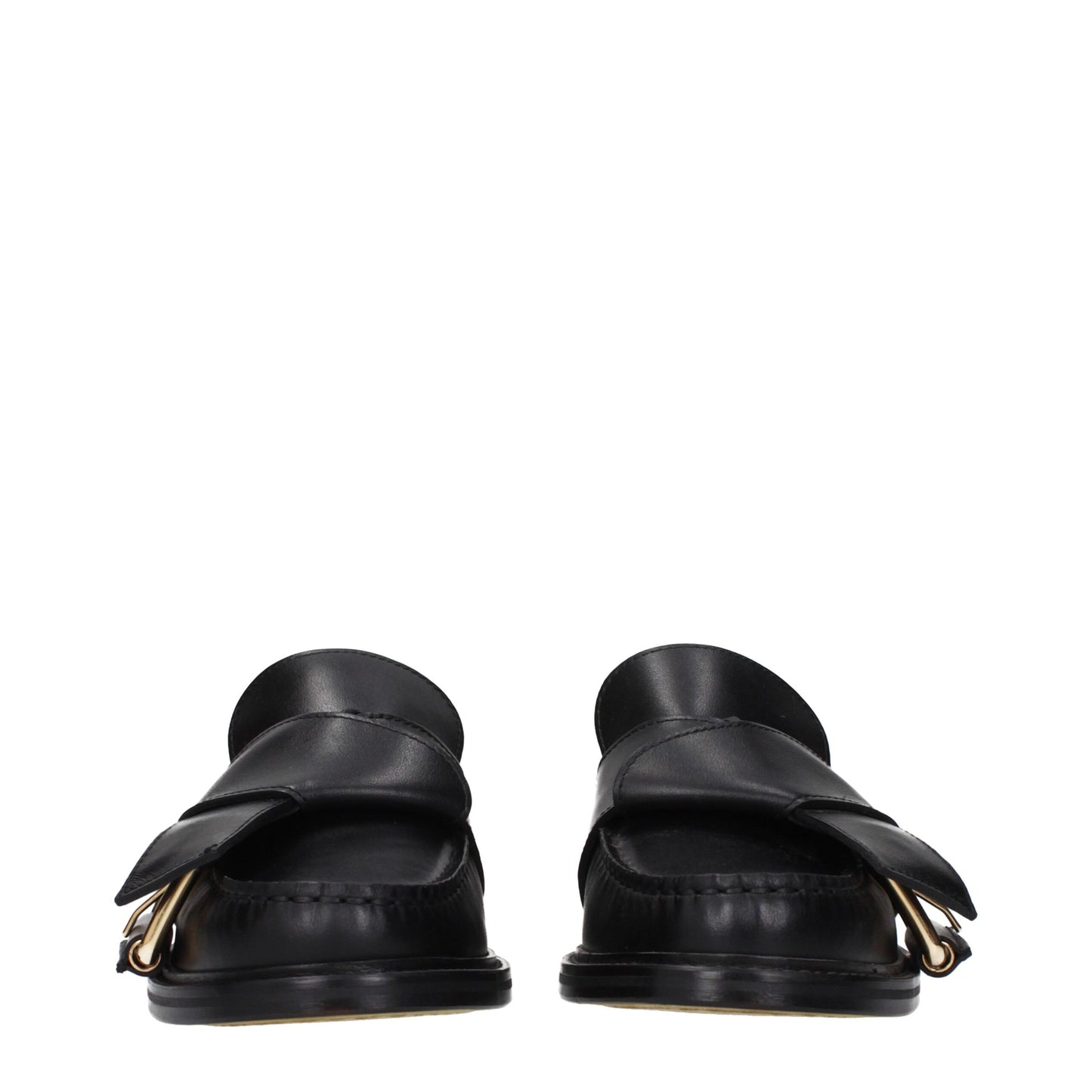 Moschino Black Leather Slip-On Loafers