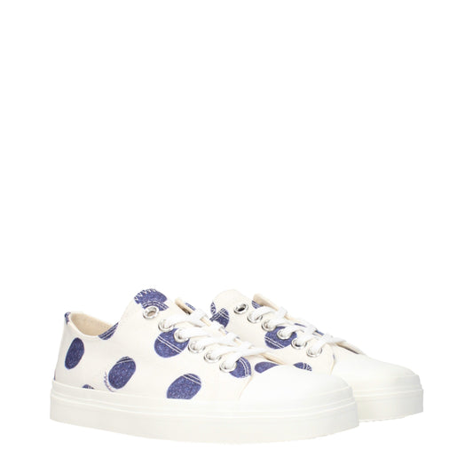 Moschino White Fabric Low Top Sneakers
