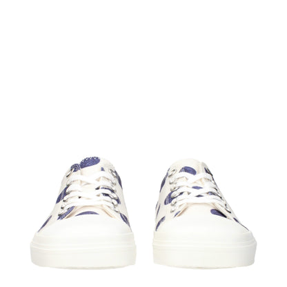 Moschino White Fabric Low Top Sneakers