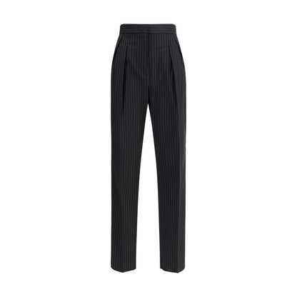 Max Mara Black Fleece Wool Dress Pants