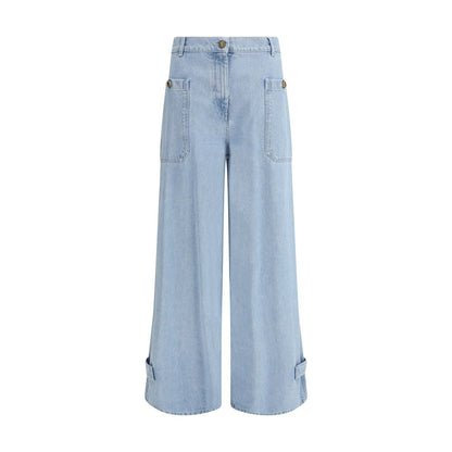 Max Mara Light Blue Cotton High-Waisted Jean