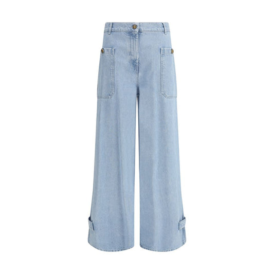 Max Mara Light Blue Cotton High-Waisted Jean