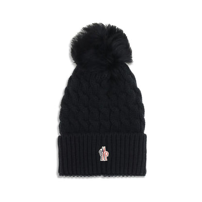Moncler Grenoble Black Fleece Wool Beanie