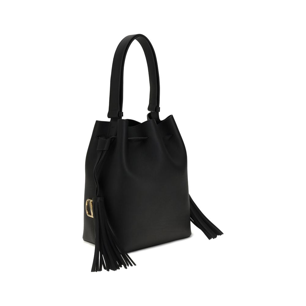 Valentino Garavani Black Leather Shoulder Bag
