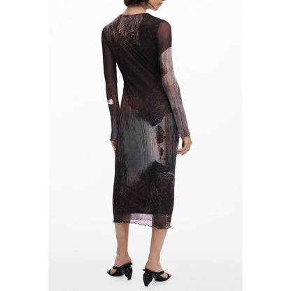 Desigual Brown Polyester Women Dress