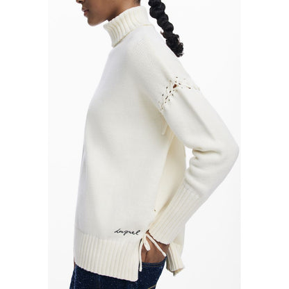 Desigual White Cotton Women Sweater
