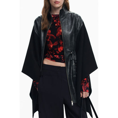 Desigual Black Polyester Women Poncho