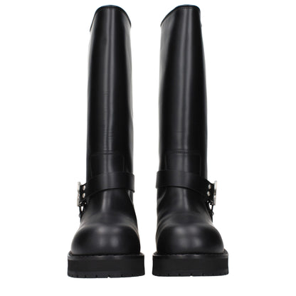 Off-White Black Leather Boots