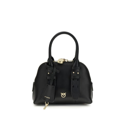 PINKO Black Calf Leather Bos Taurus Handbag