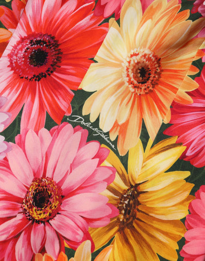 Dolce &amp; Gabbana Abito midi in seta con stampa floreale multicolore