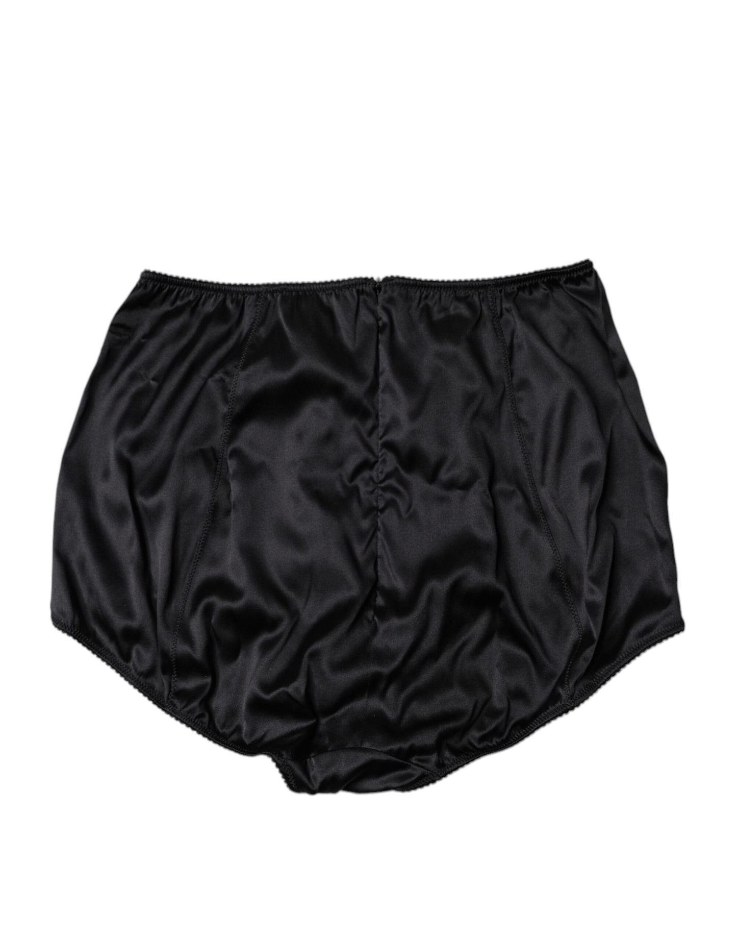 Dolce & Gabbana Black Silk Stretch High Waist Girdle Underwear