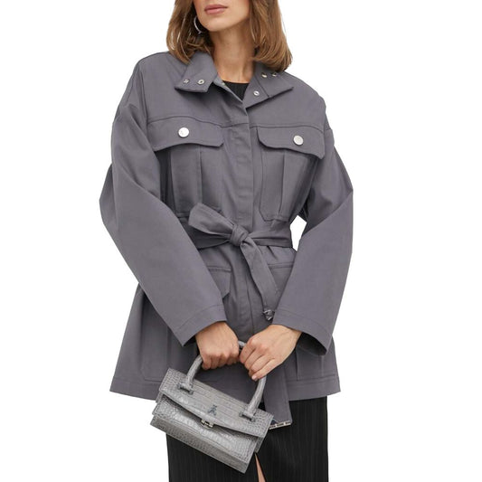 Patrizia Pepe Gray Cotton Jackets & Coat