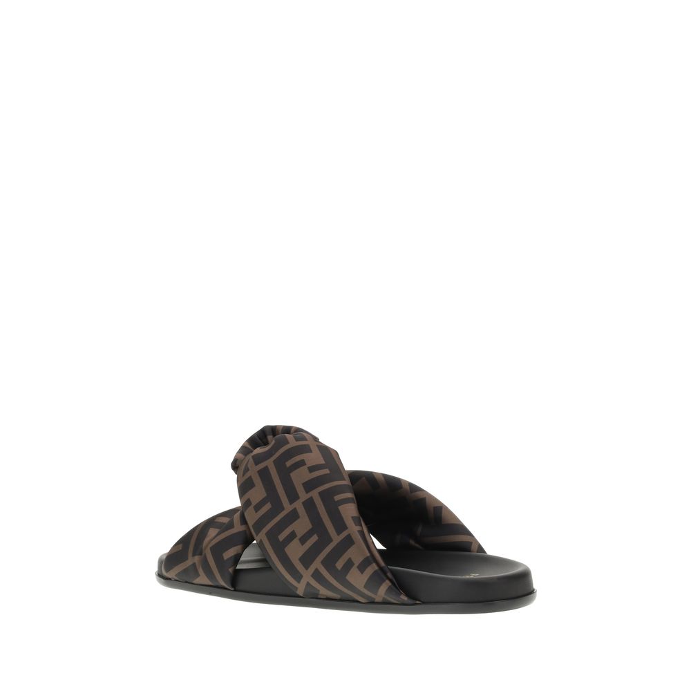 Fendi Satin Slide Sandals