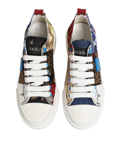 Scarpe da ginnastica basse con patchwork multicolore Dolce &amp; Gabbana