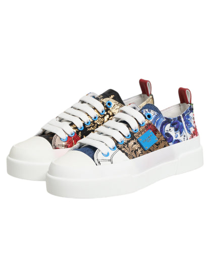 Scarpe da ginnastica basse con patchwork multicolore Dolce &amp; Gabbana