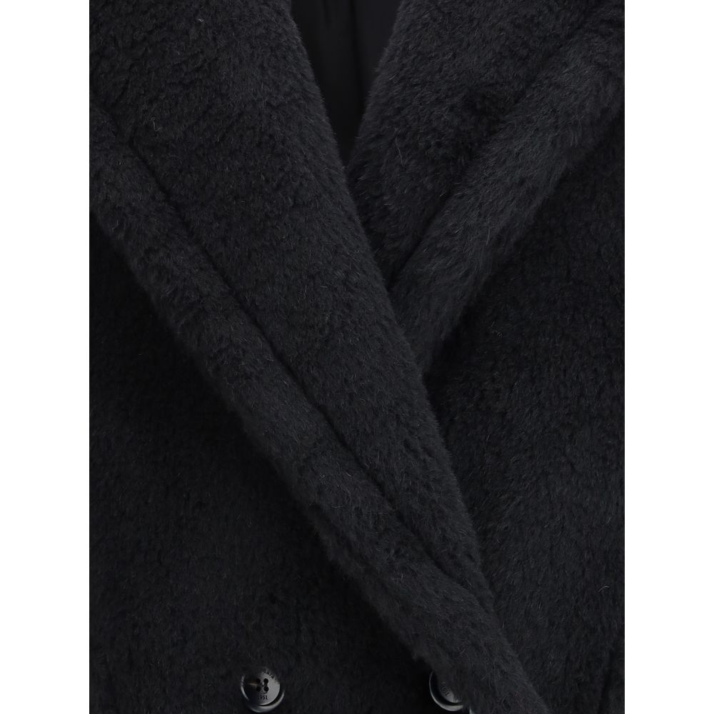 Max Mara Black Alpaca Vicugna Pacos Coat