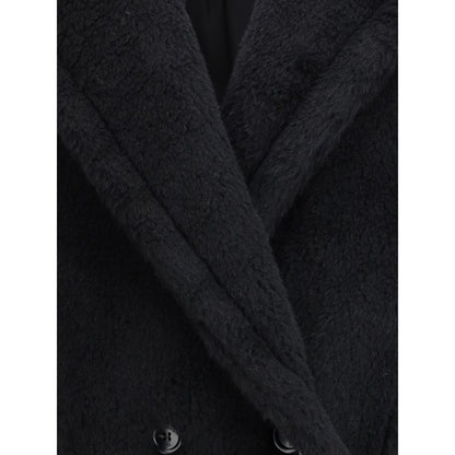 Max Mara Black Alpaca Vicugna Pacos Coat