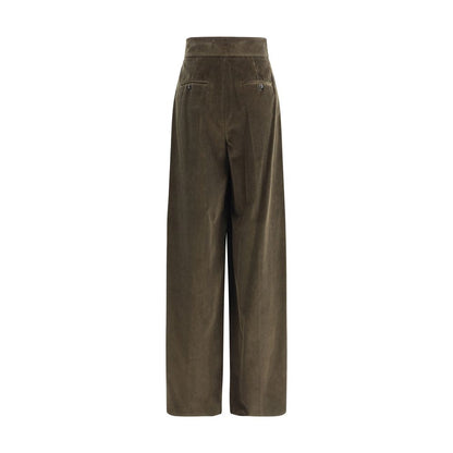 Max Mara Green Cotton Casual Pants