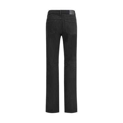 Saint Laurent Black Cotton Straight-Leg Jeans
