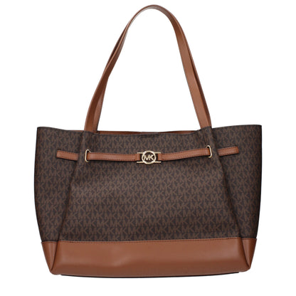 Michael Kors Brown Fabric Shoulder Bag