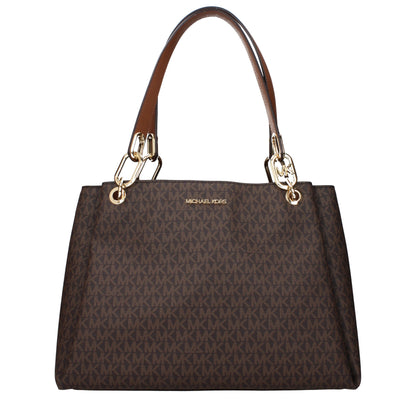 Michael Kors Brown Fabric Shoulder Bags