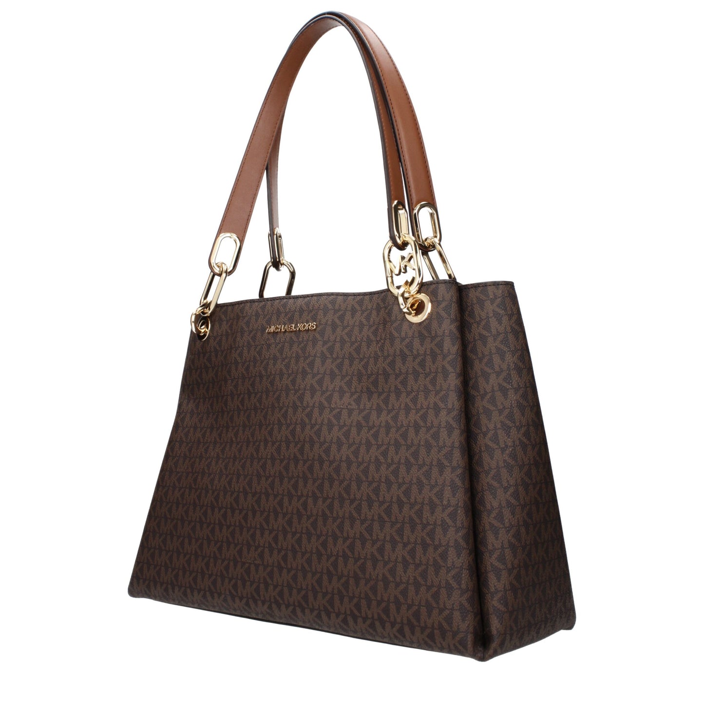 Michael Kors Brown Fabric Shoulder Bags