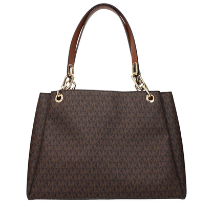 Michael Kors Brown Fabric Shoulder Bags