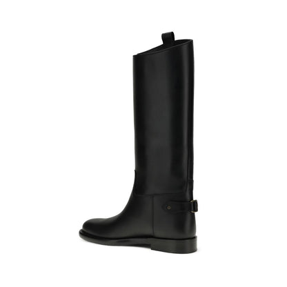 Burberry Black Calf Leather Bos Taurus Boots