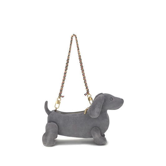 Thom Browne Gray Leather Shoulder Bag